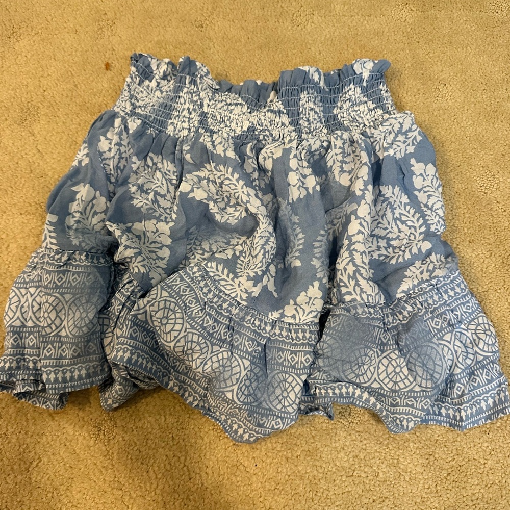 Surf Gypsy Blue and White Bubble Mini Skirt